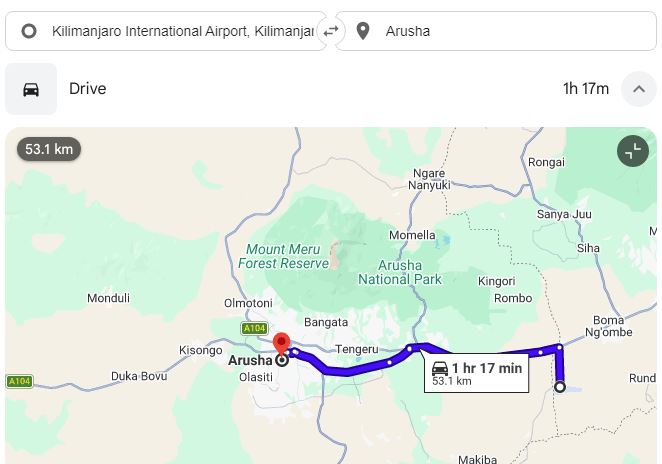 kilimanjaro airport to arusha